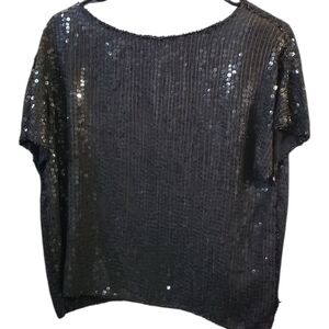 Shimmer Black Sequin Top Size Medium